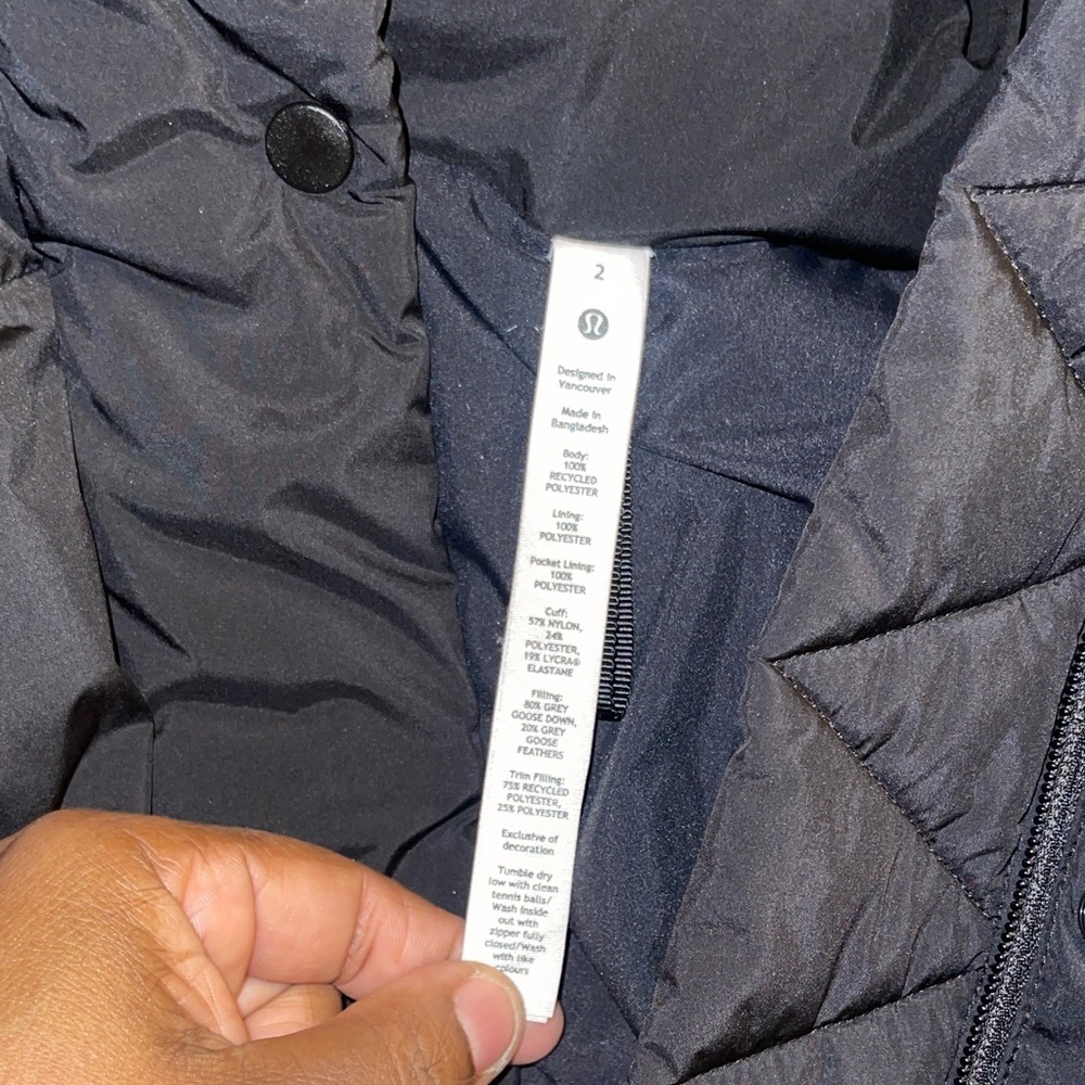 Lululemon Wunder Puff 600 Down Fill Jacket Black Size 2 NWOT. LW4CACS - Picture 14 of 16